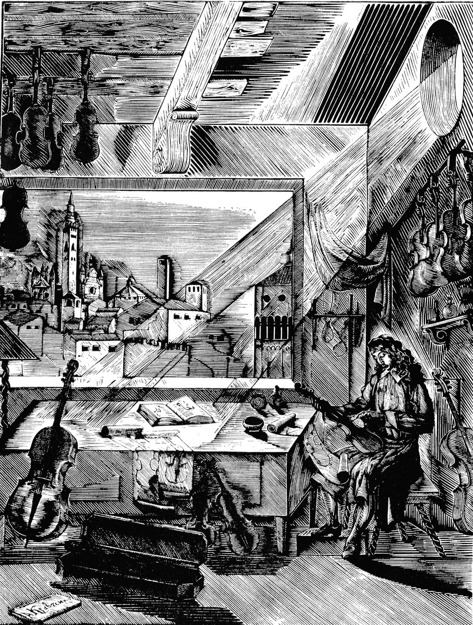 Luthier italien Antonio Stradivari dans son atelier, 1926 - Aleksey Kravchenko