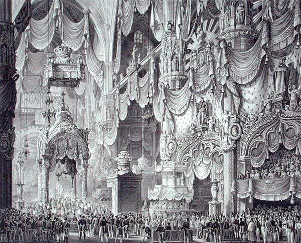 Couronnement de Ferdinand I (1793-1875) dans la cathédrale de Milan - Alessandro (after) Sanquirico