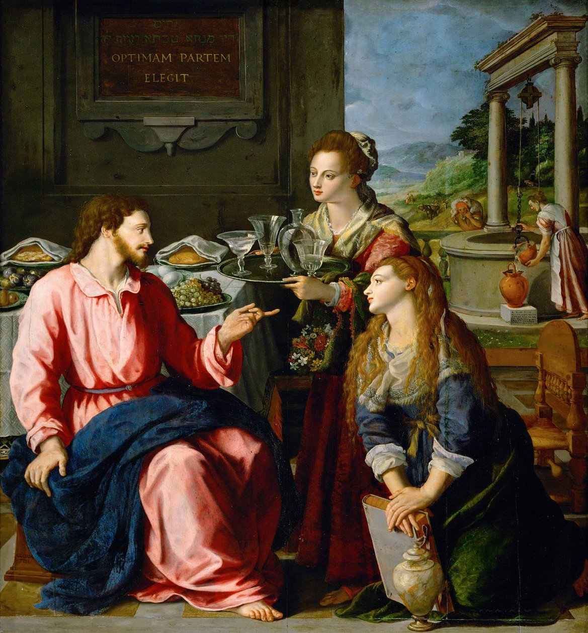 Le Christ dans la maison de Marthe et Marie, 1605 - Alessandro Allori