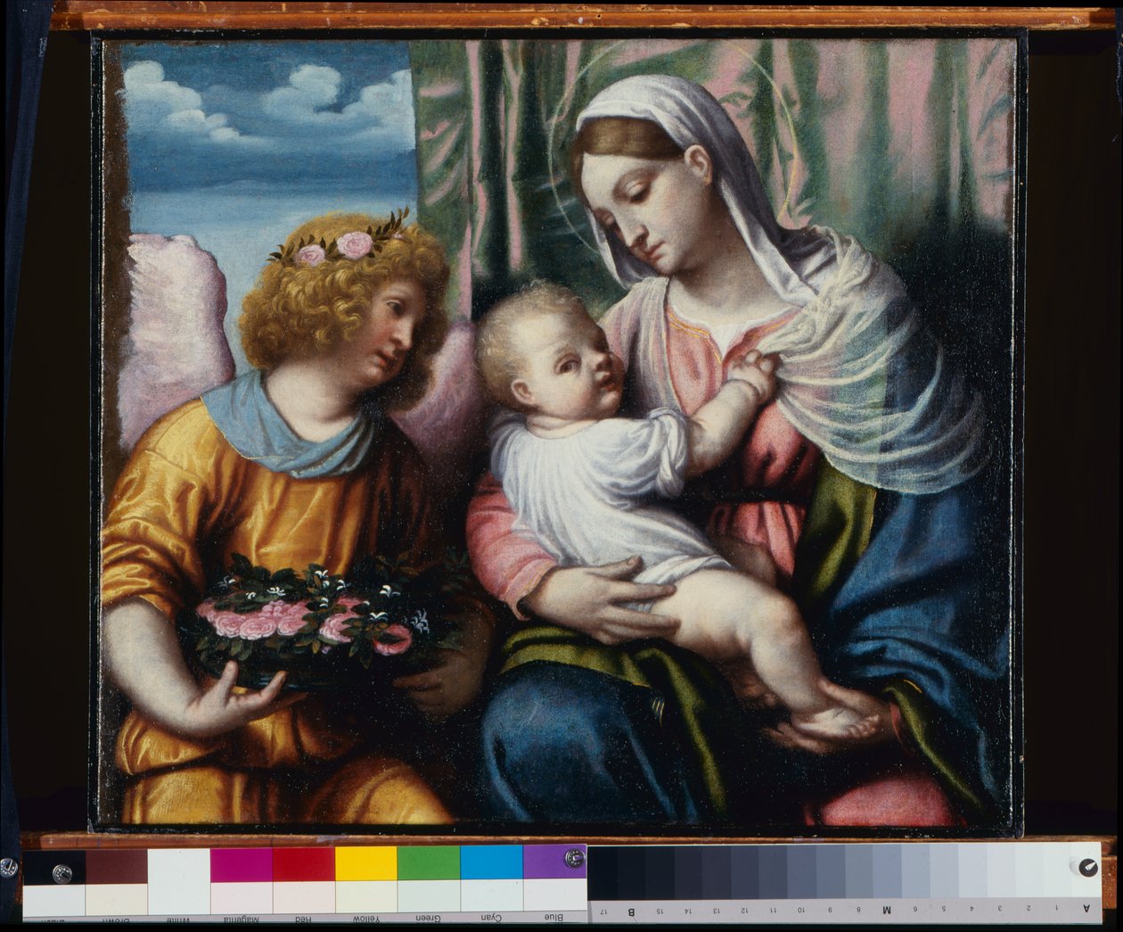 Madone avec enfant et un ange - Alessandro Bonvicino Moretto
