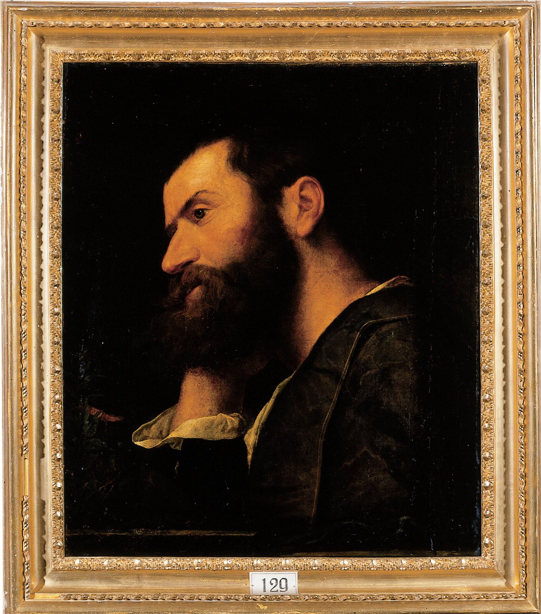 Portrait du poète Pietro Aretino, buste, reposant sa tête sur sa main droite près d