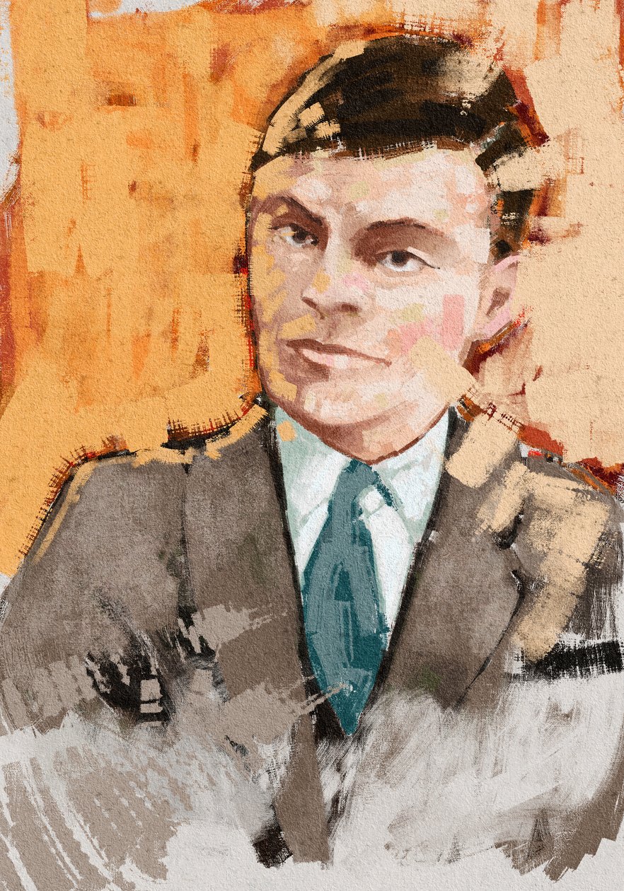 Portrait du mathématicien Alan Turing, 2023 (illustration) - Alessandro Lonati