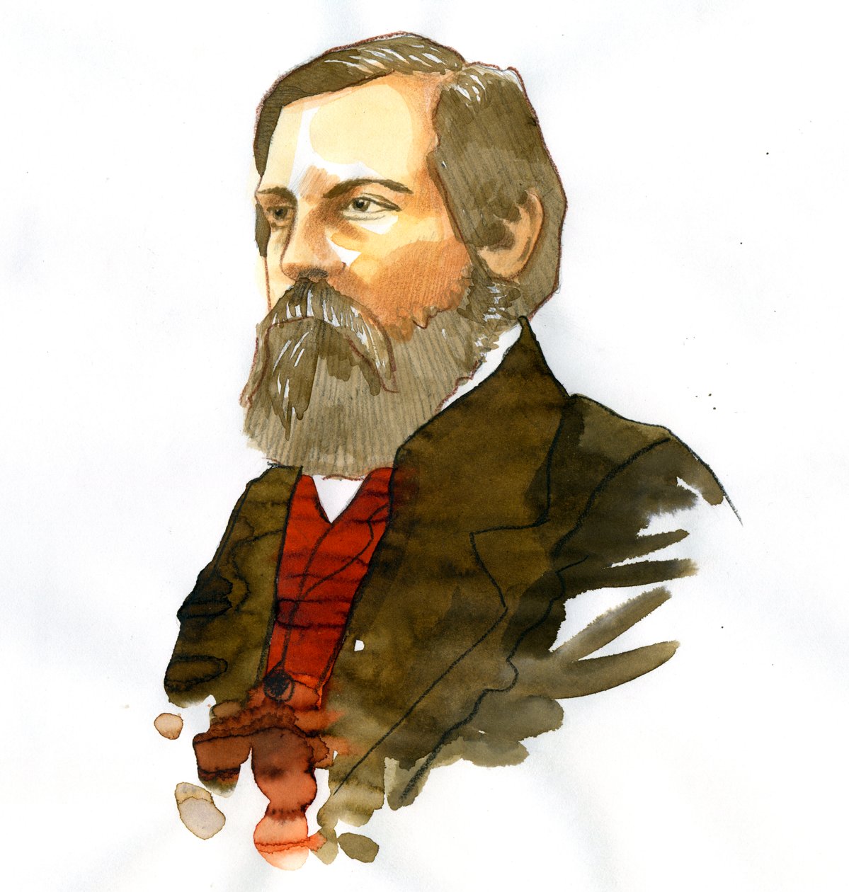 Portrait de Friedrich Engels (1820-1895), théoricien socialiste et homme politique allemand - Alessandro Lonati