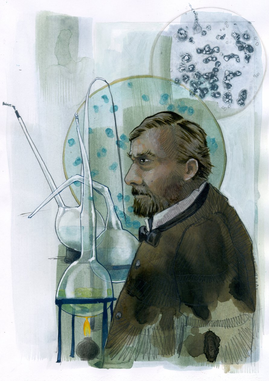 Portrait de Louis Pasteur (1822-1895) scientifique français. Illustration par Alessandro Lonati - Alessandro Lonati