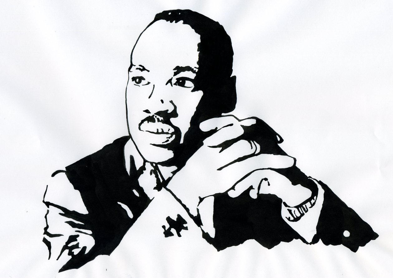 Portrait du pasteur Martin Luther King (1929-1968). Illustration - Alessandro Lonati