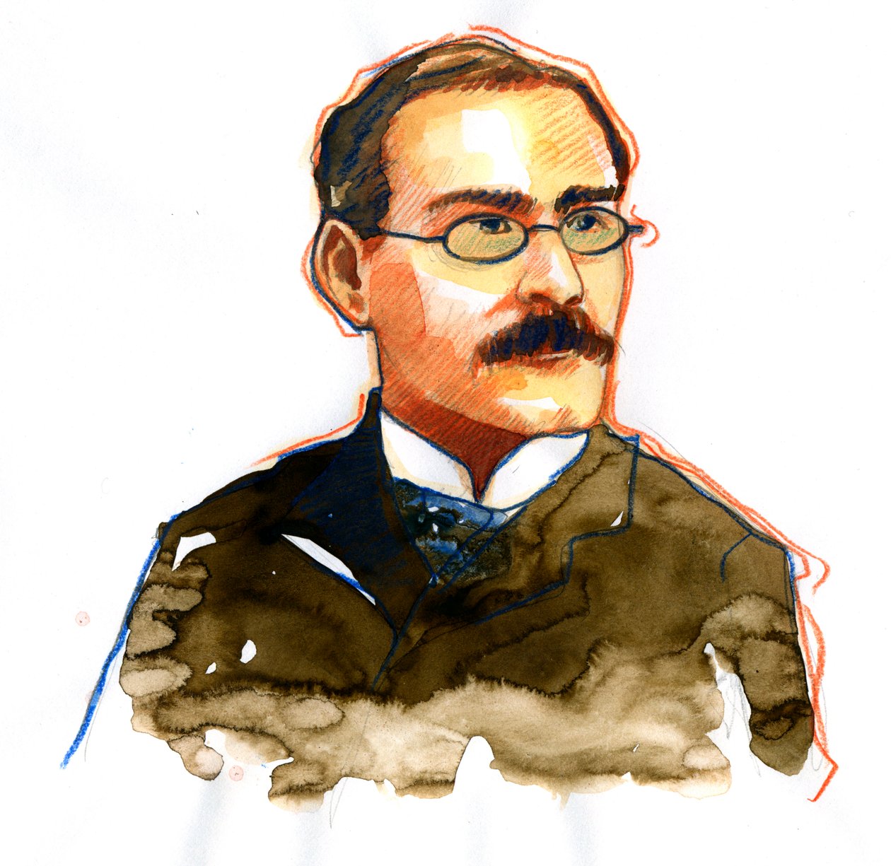Portrait de Rudyard Kipling (1865-1936), écrivain anglais - Alessandro Lonati