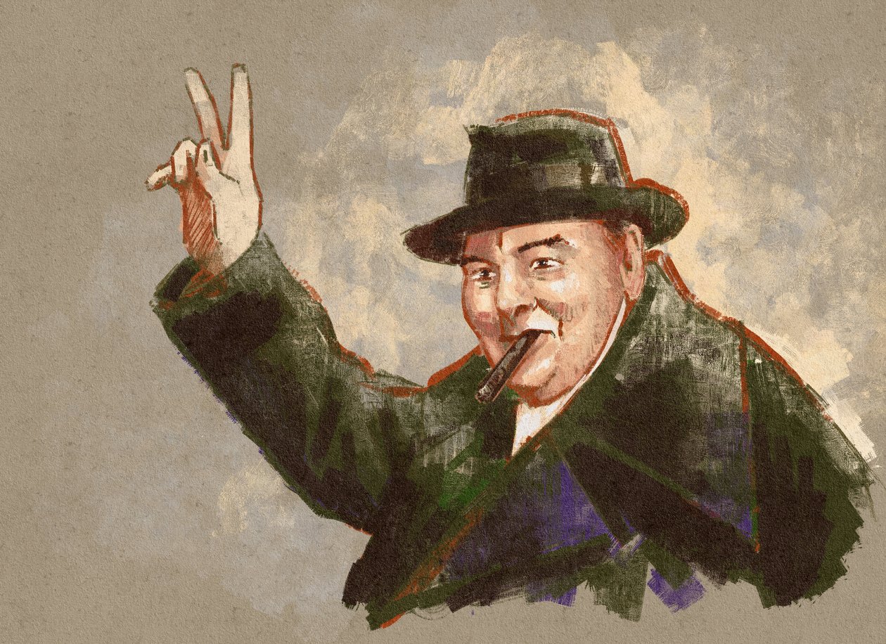 Portrait de Sir Winston Leonard Spencer Churchill (illustration) - Alessandro Lonati