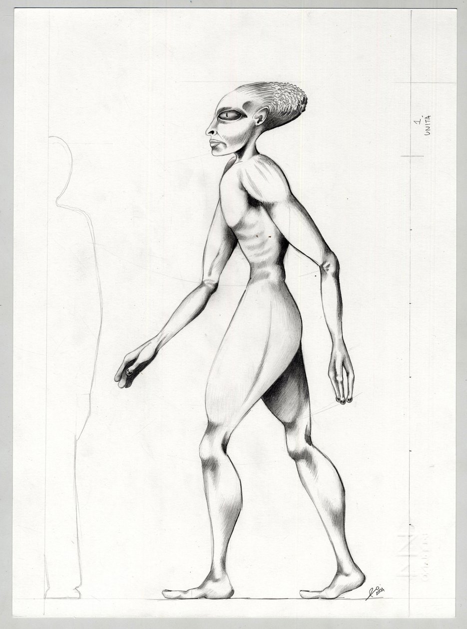 Illustration de science-fiction : un extraterrestre de la planète Mars à la conquête de l