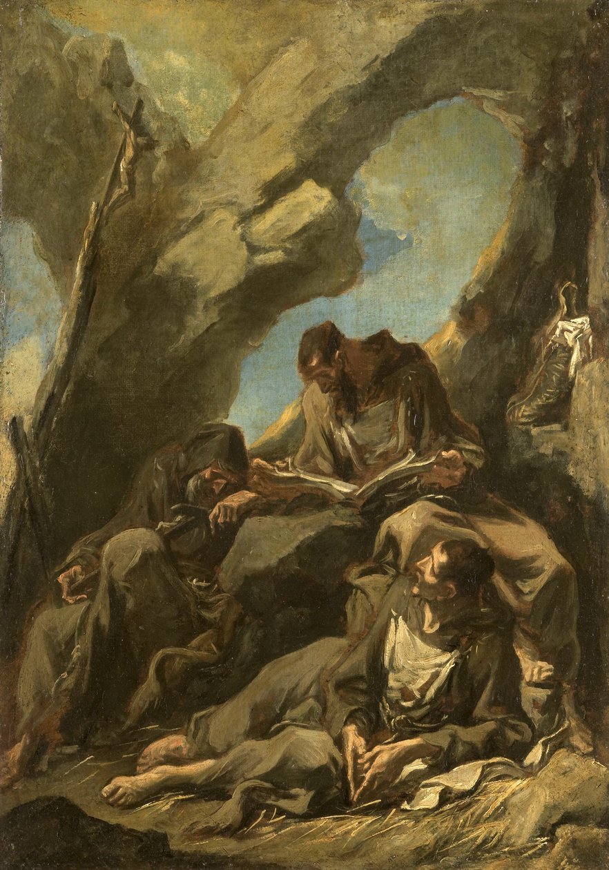 Trois moines camaldules en prière méditative - Alessandro Magnasco