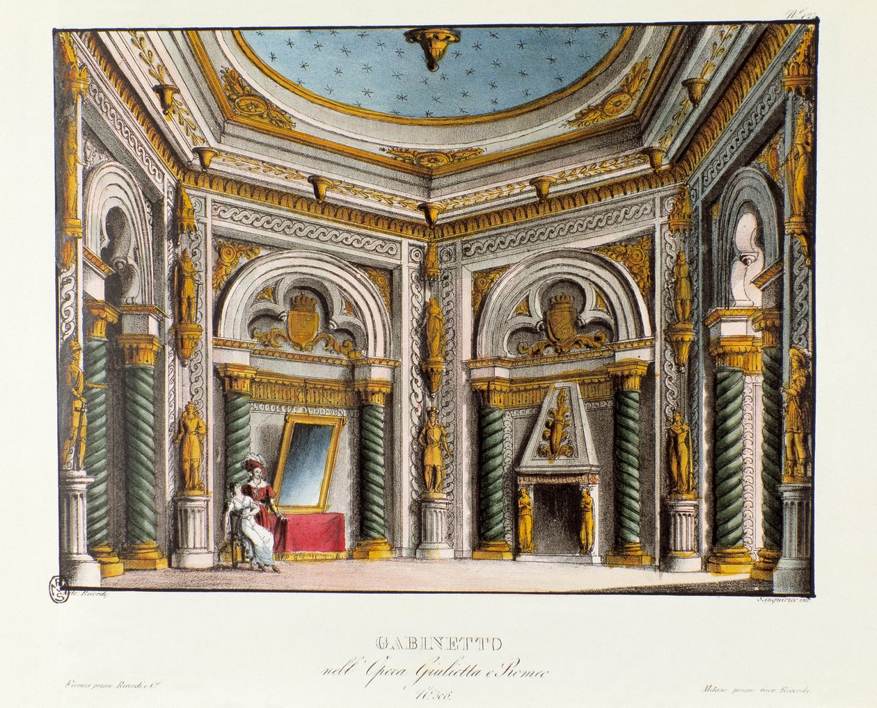 Appartements privés de Juliette Scénographie pour la représentation au Teatro Carcano en 1829 de l
