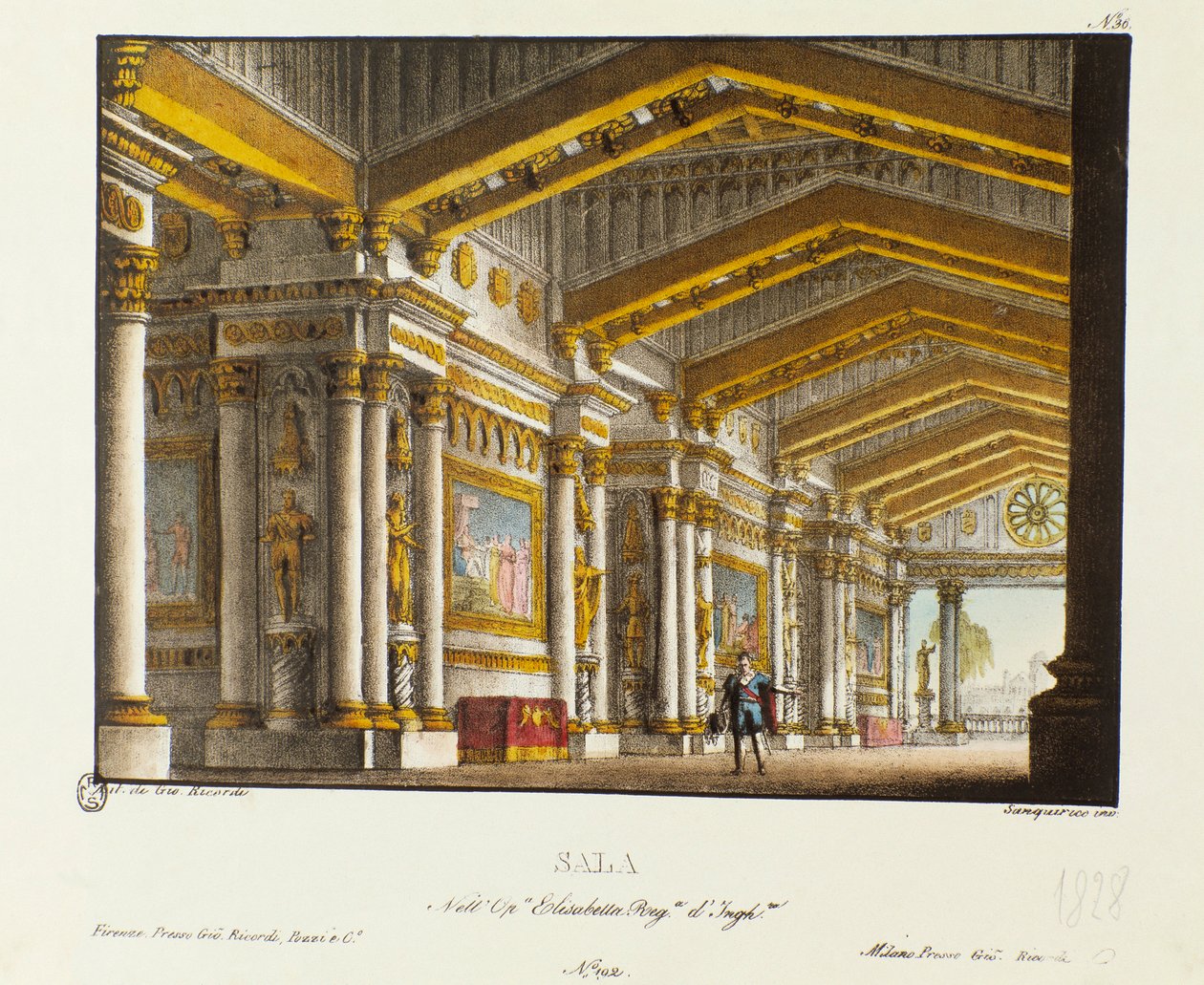 La grande salle du Palais Royal Scénographie pour la représentation de 1828 de l