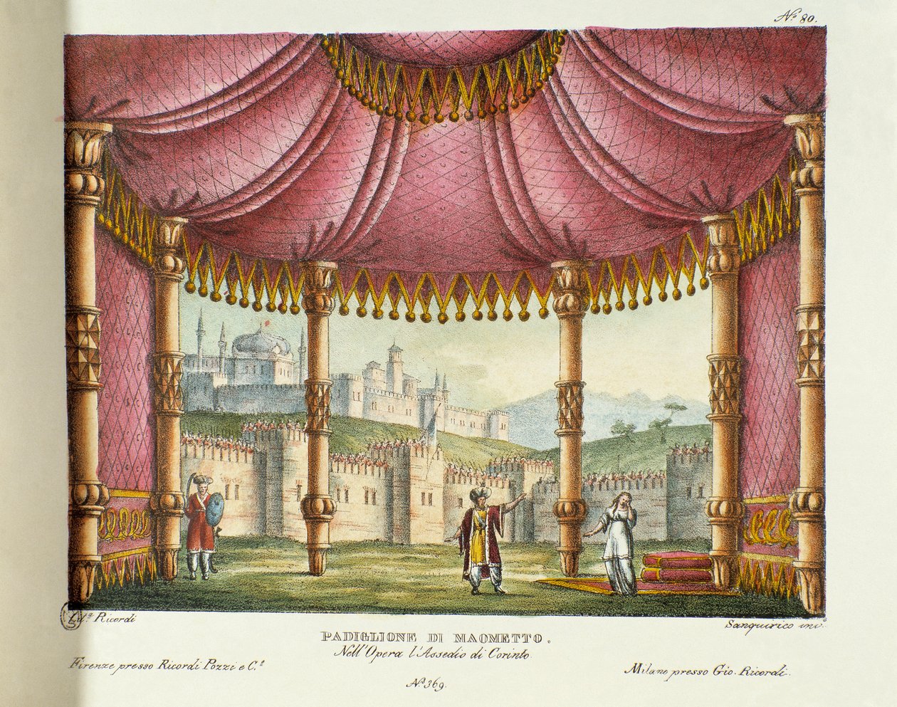 Le Pavillon de Muhammad (Acte II) Scénographie pour la représentation à la Scala de Milan en 1829 de l