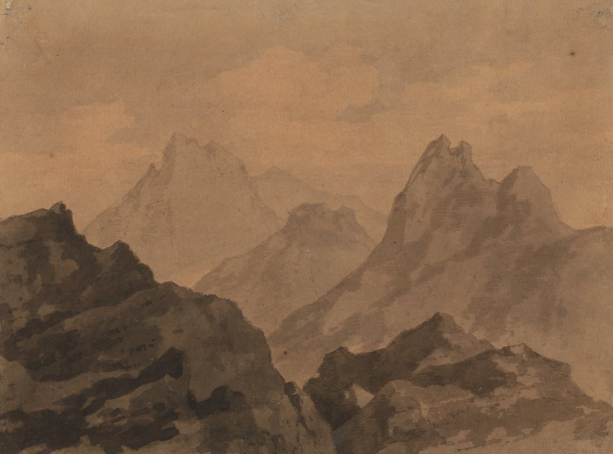 Sommets de montagne Étude de montagne - Alexander Cozens