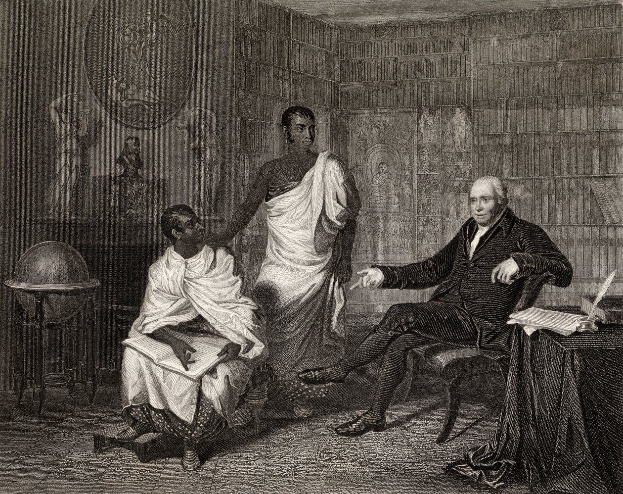 Dr Adam Clarke et les prêtres de Bouddha, gravé par Robinson - Alexander Mosses