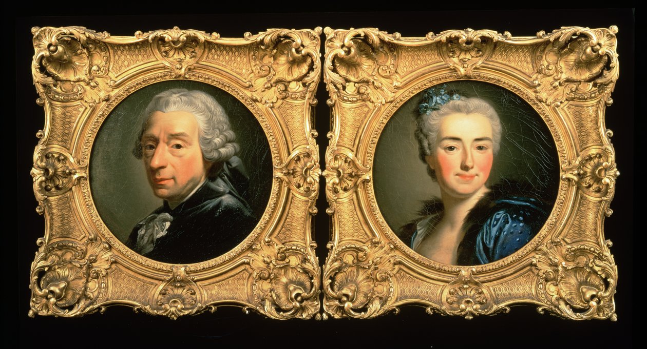 Portraits de François Boucher (1703-70) et de sa femme Marie-Jeanne Buseau - Alexander Roslin