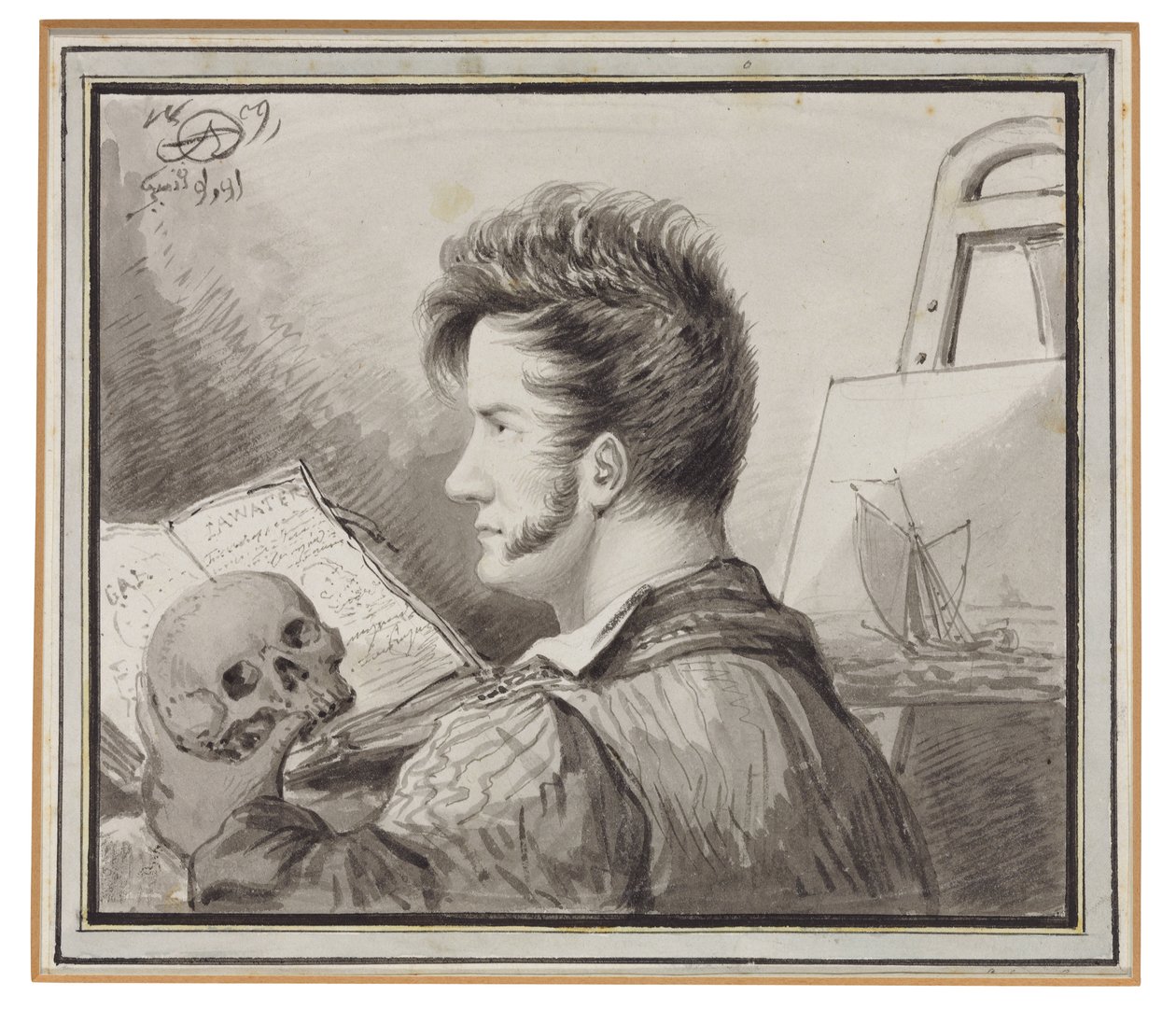 Autoportrait en Jeune Homme avec Crâne - Alexander Orlowski