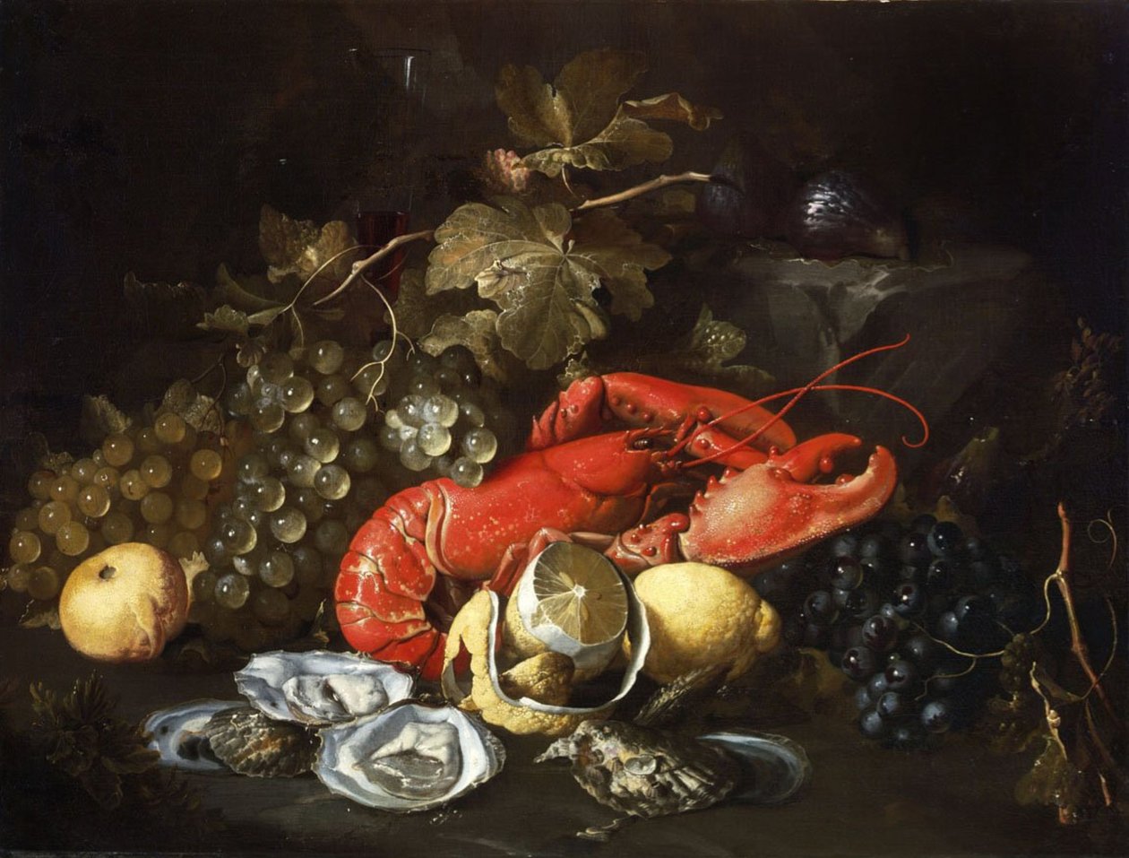 Nature morte au homard et aux huîtres - Alexander Coosemans