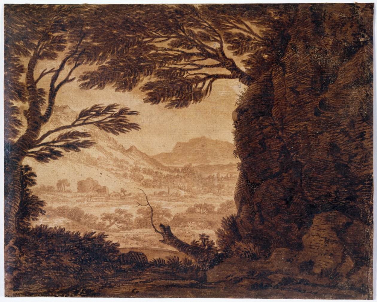 Paysage classique, milieu du XVIIIe siècle - Alexander Cozens