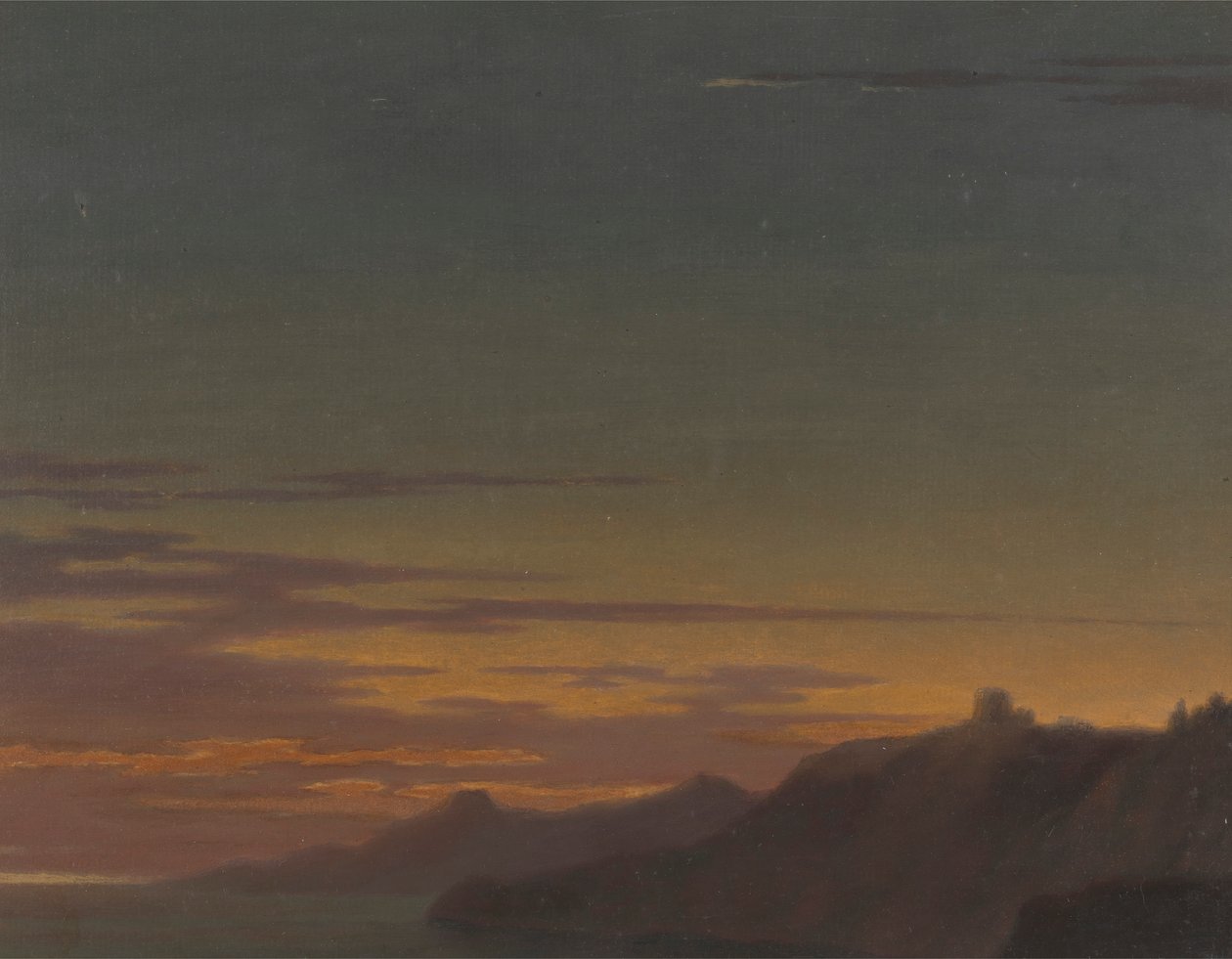 Fin de journée : coucher de soleil sur la côte - Alexander Cozens