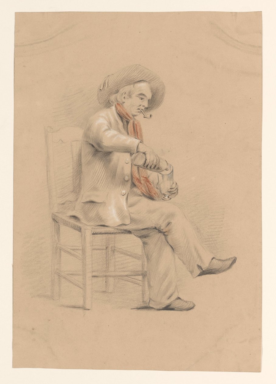 Homme assis dans une chaise versant un verre - Alexander Cranendoncq