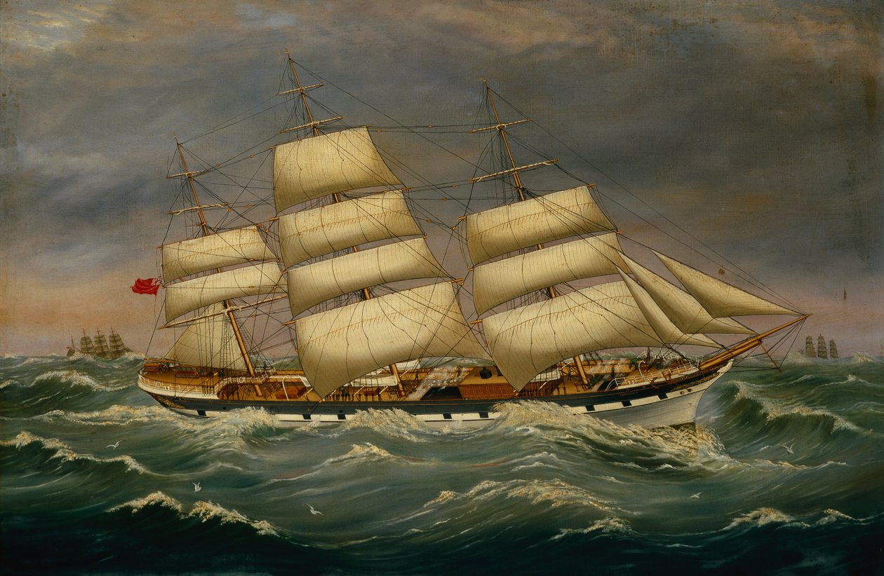 Le trois-mâts Benleuch dans une houle - Alexander Cromarty