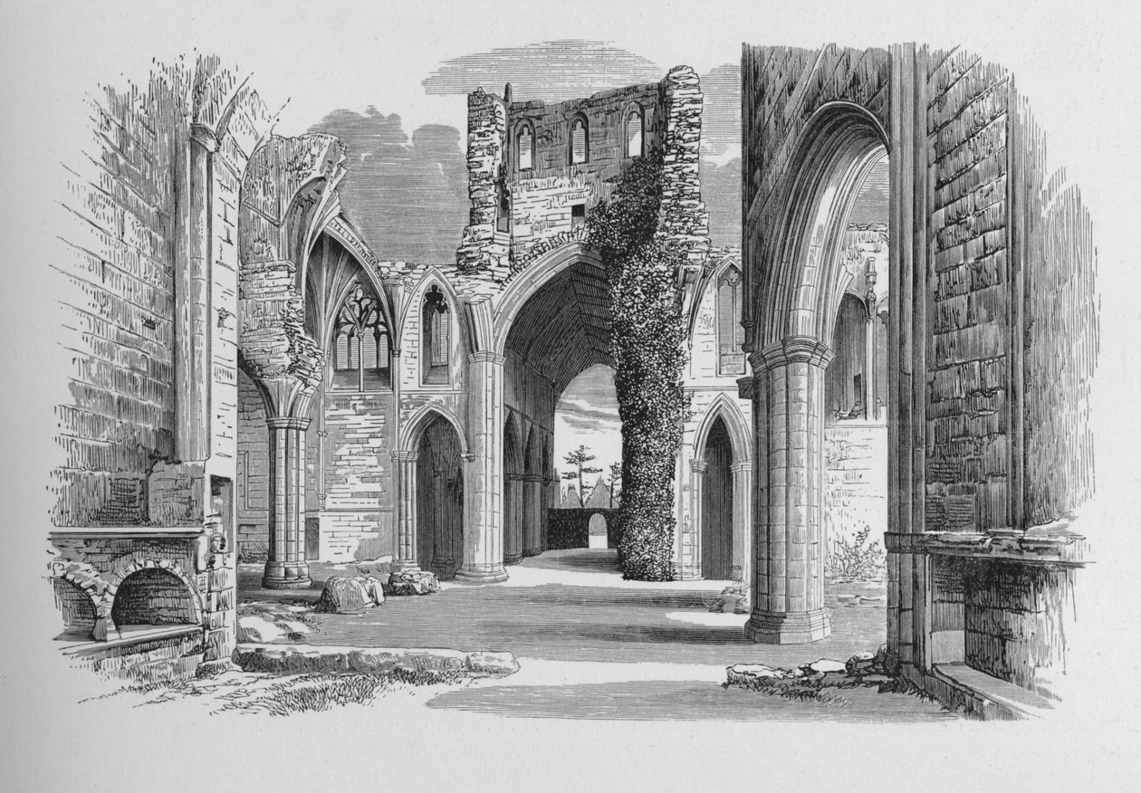Nef et bas-côtés nord et sud, Abbaye de Melrose, vers 1880, 1897 - Alexander Francis Lydon