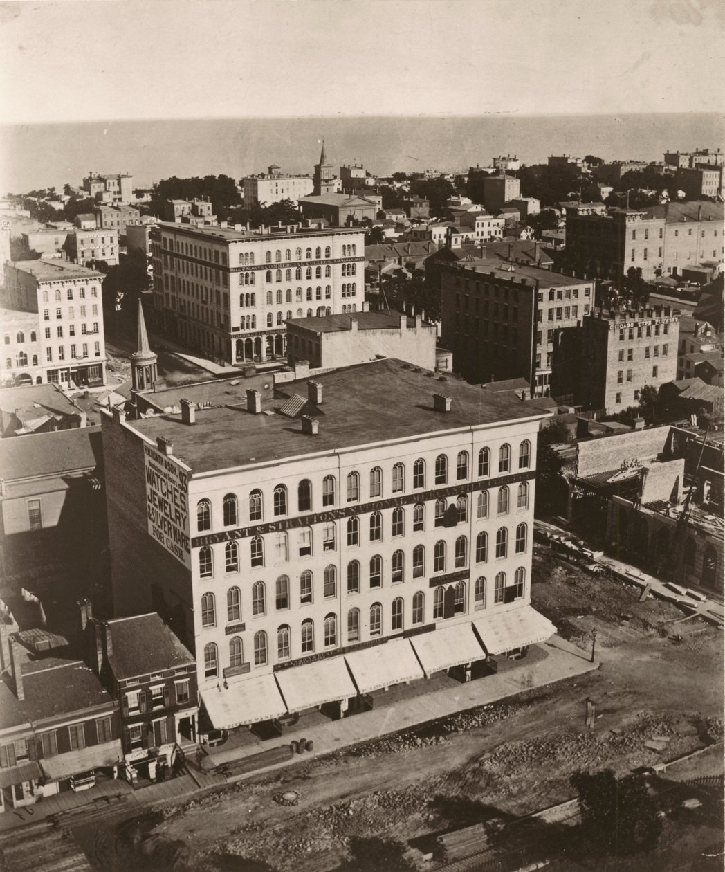Vue est-sud-est depuis la coupole du palais de justice à Chicago - Alexander Hesler