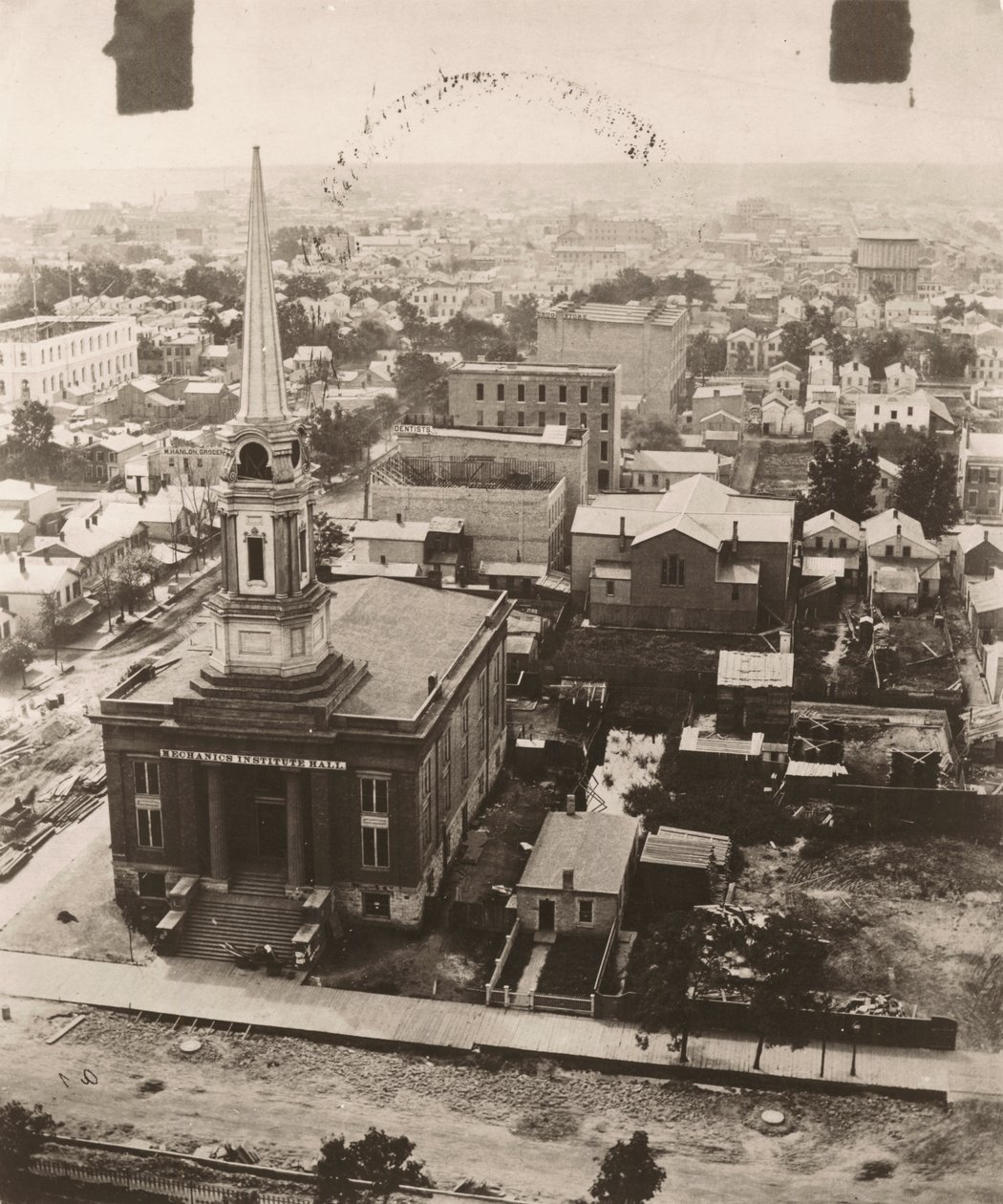 Vue sud depuis la coupole du palais de justice à Chicago, 1858 - Alexander Hesler