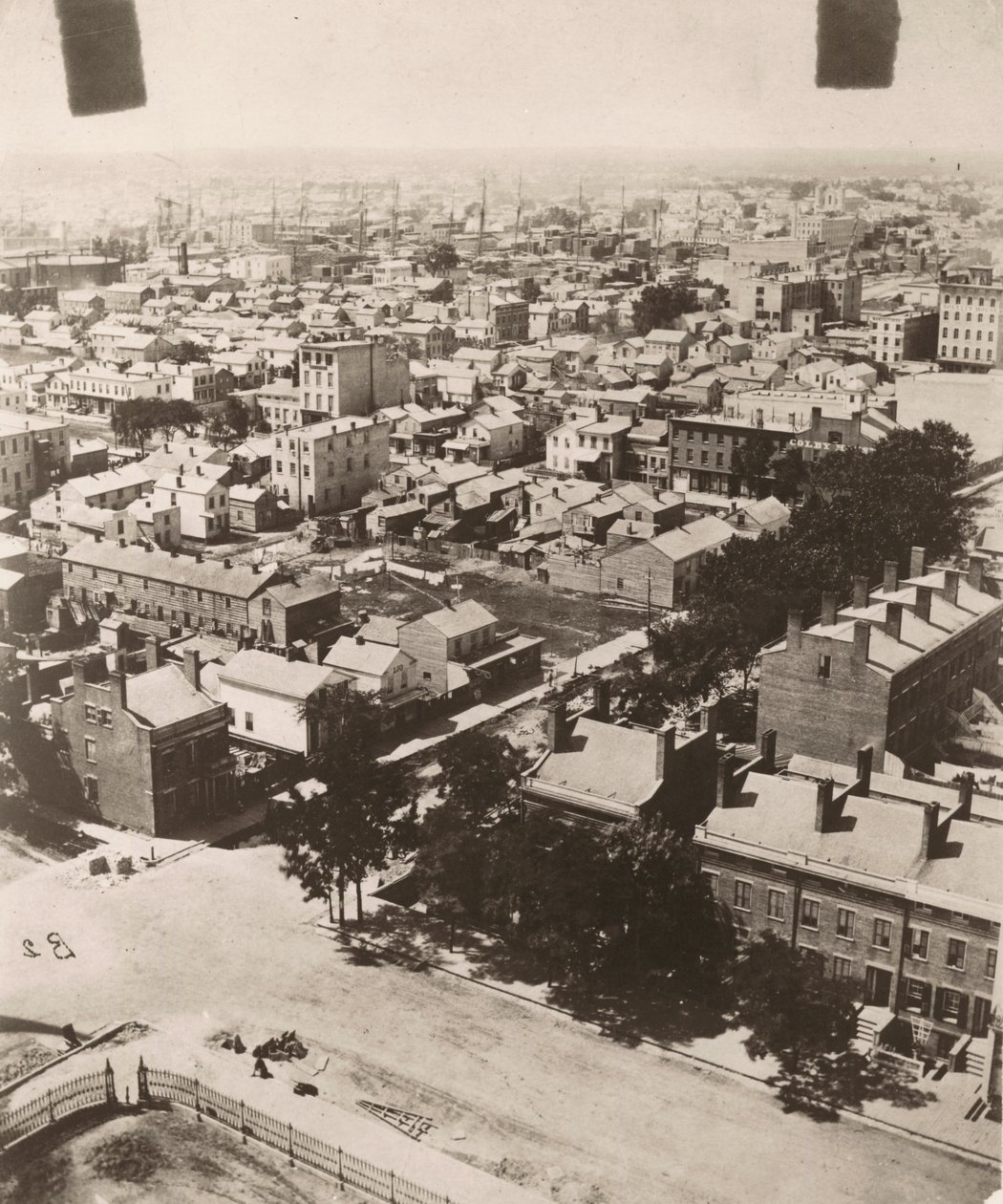 Vue sud-ouest depuis la coupole du palais de justice à Chicago, 1858 - Alexander Hesler