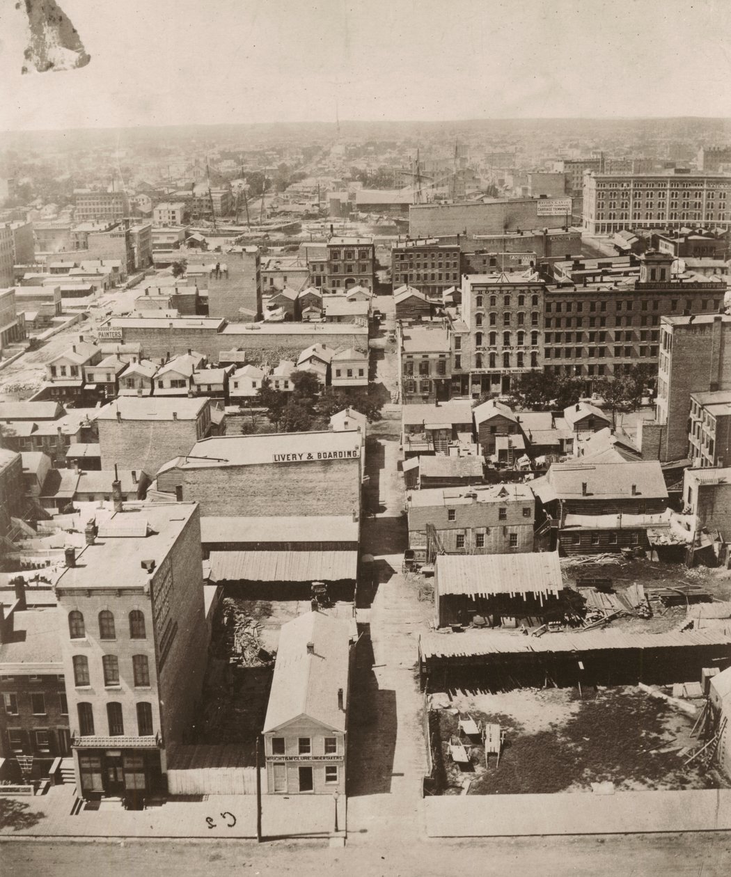 Vue ouest depuis la coupole du palais de justice à Chicago, 1858 - Alexander Hesler