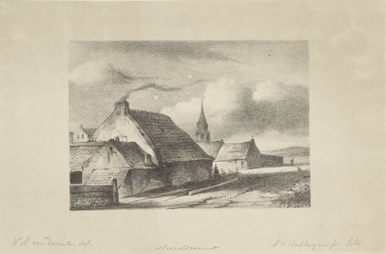 Maisons et clocher à Katwijk - Alexander Hieronymus Bakhuyzen (II)