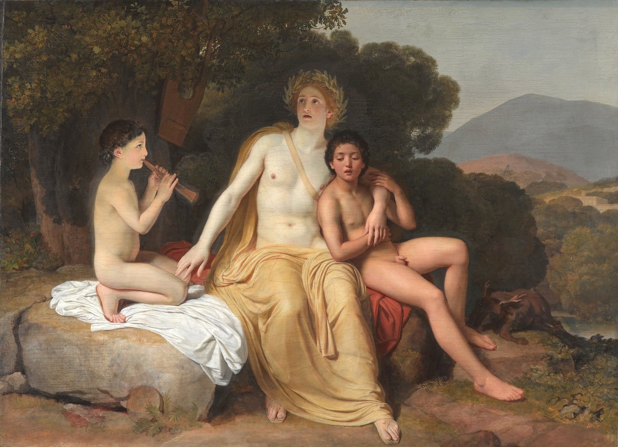 Russe : "Apollo, Hyacinthus et Cyparissus font de la musique et chantent" Apollo, Hyacinthus et Cyparissus font de la musique et chantent - Alexander Ivanov