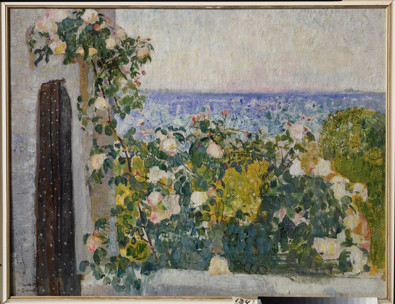 Fleurs sur le balcon à Rome (Italie) - Alexander Ivanovich Savinov
