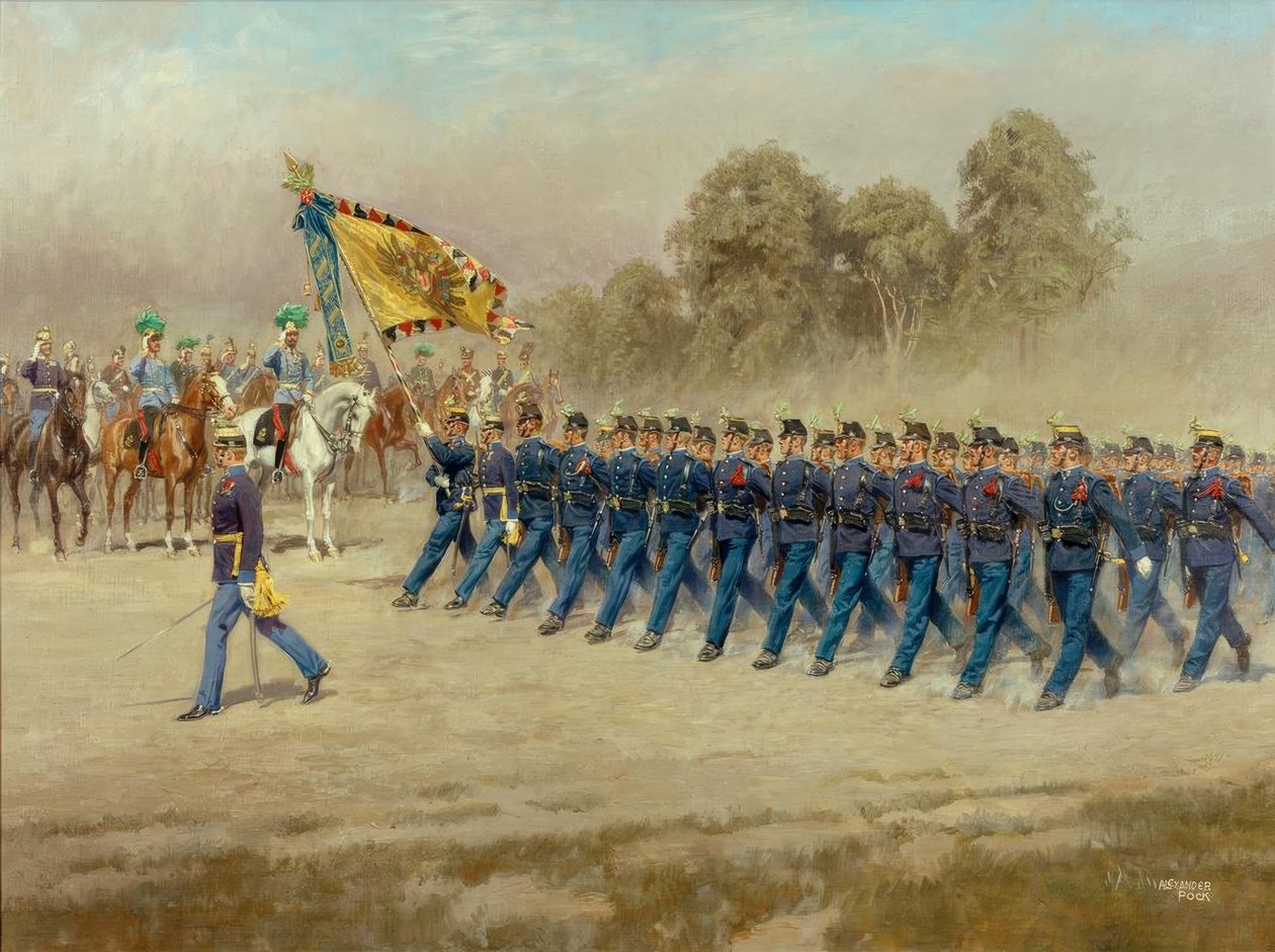 K. u. k. Hoch- und Deutschmeister Infanterieregiment Nr. 4 défile devant l