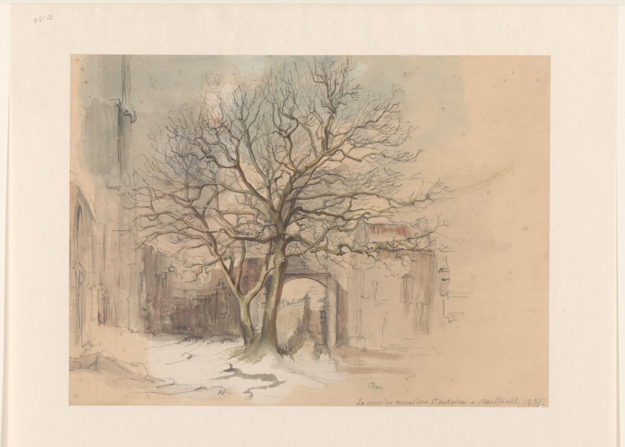 Cour du monastère Saint-Antoine à Maastricht, en hiver - Alexander Schaepkens