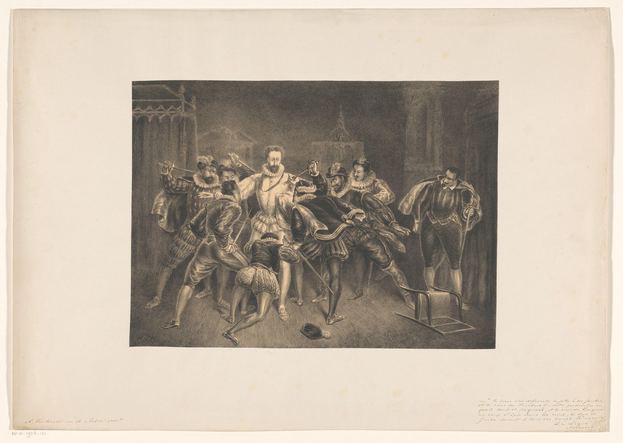 Assassinat de Henri de Guise - Alexander Ver Huell (signed by artist)