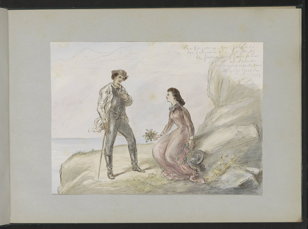 Rencontre de deux amants près d