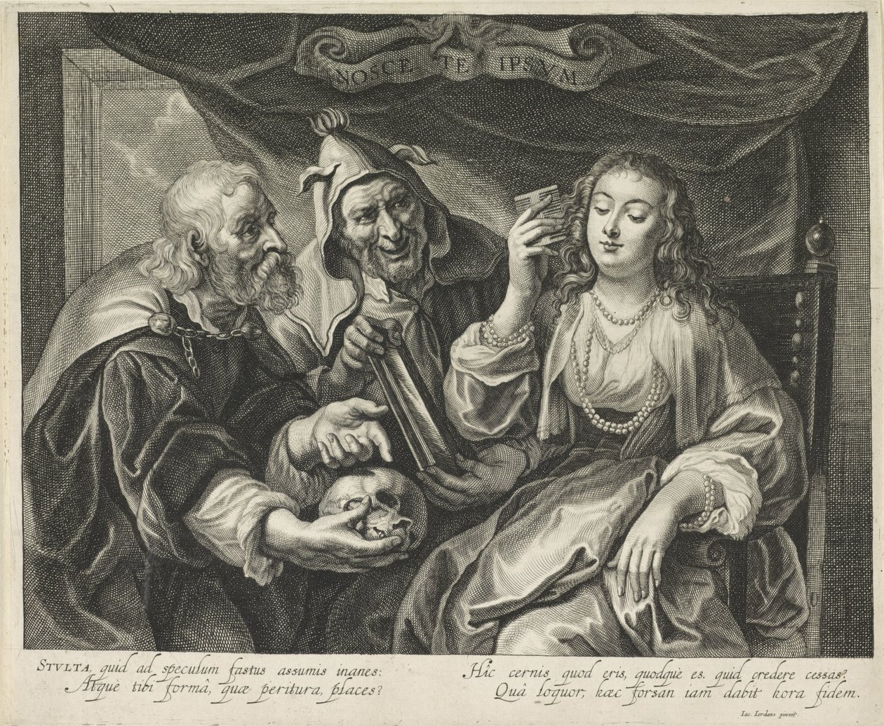 Femme avec un peigne regardant dans un miroir - Alexander Voet (II)