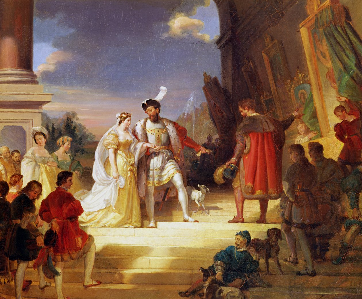 François Ier (1494-1547) avec Léonard de Vinci (1452-1519) - Alexandre Evariste Fragonard