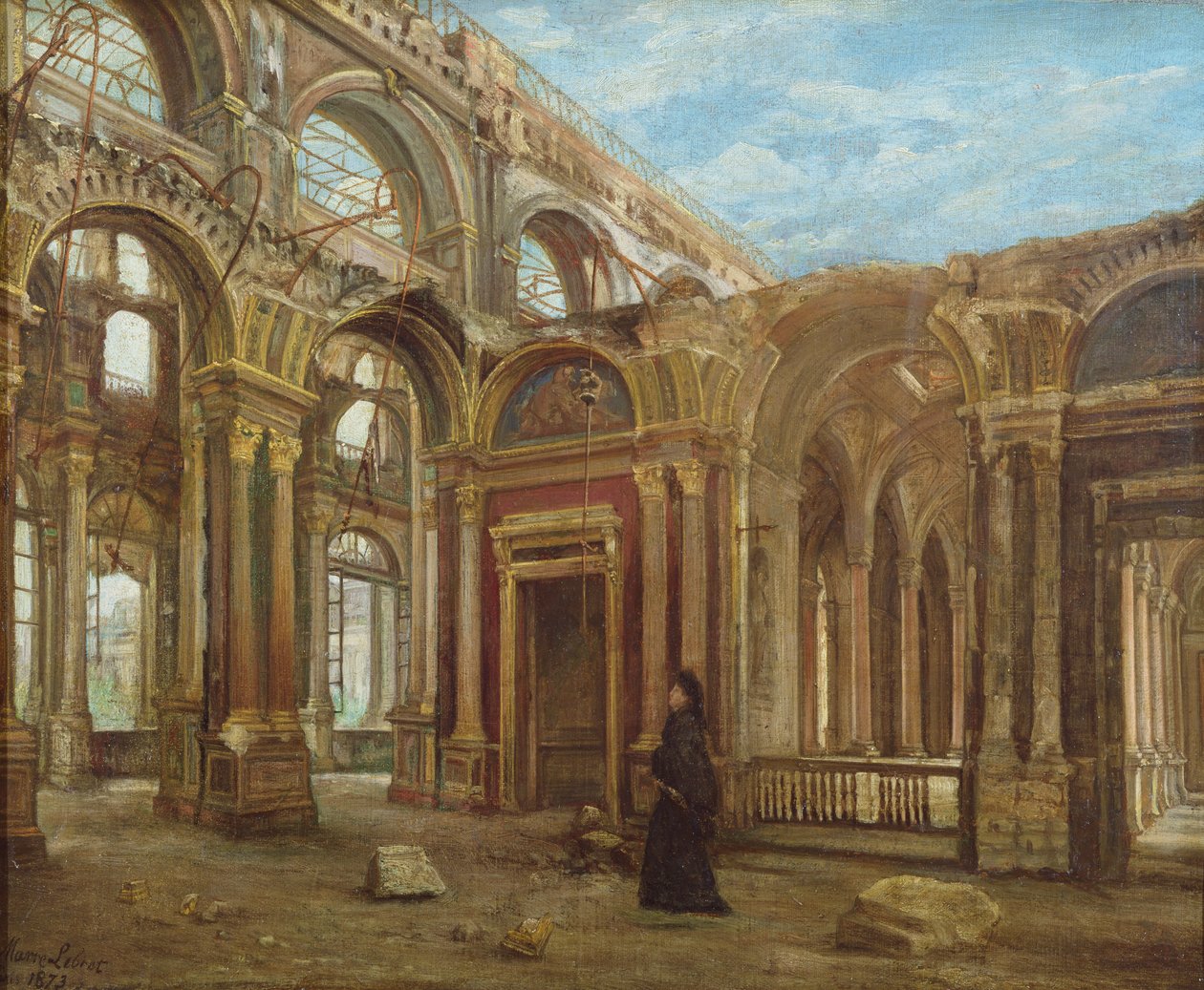 Les Tuileries après la Commune de Paris, 1871 - Alexandre Marre-Lebrett
