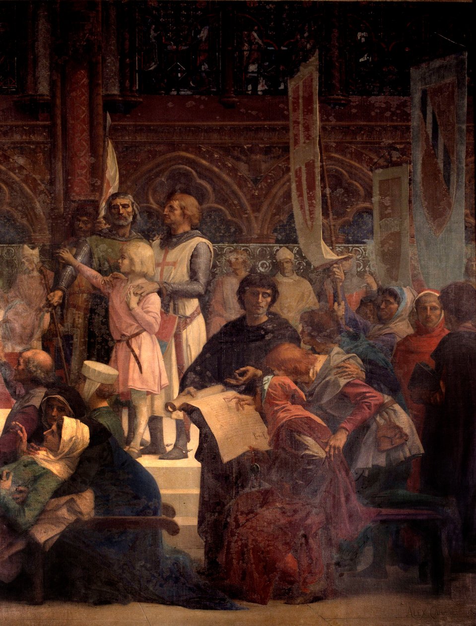 Le roi Louis IX dit Saint Louis (1214-1270) rendant justice. Peinture d