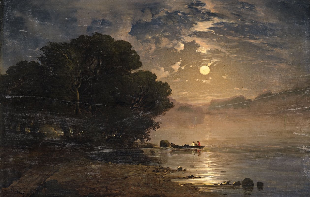 Paysage du soir avec un lac - Alexandre Calame