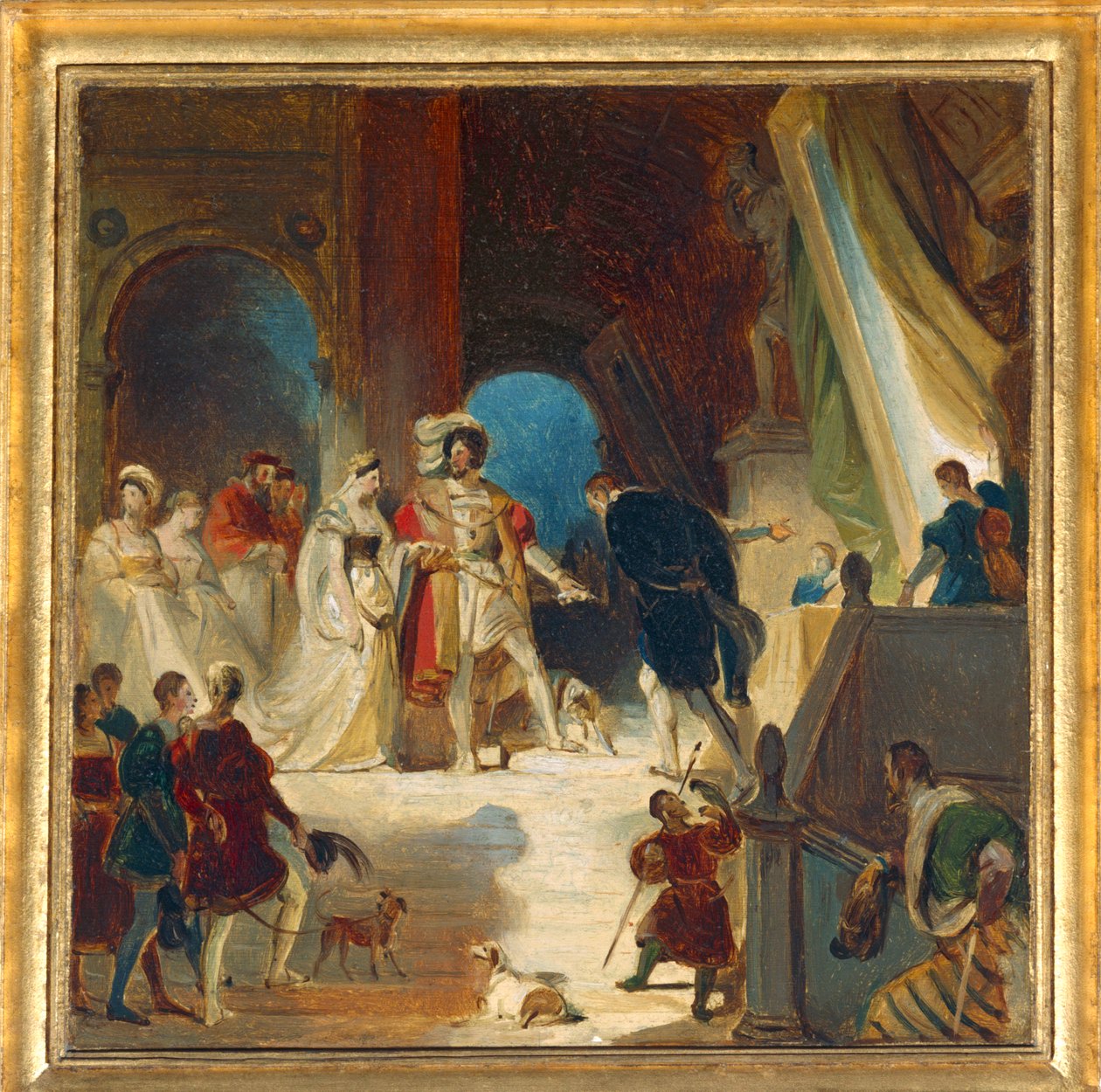 Francois Ier et sa cour recoit du Primatice les oeuvres d