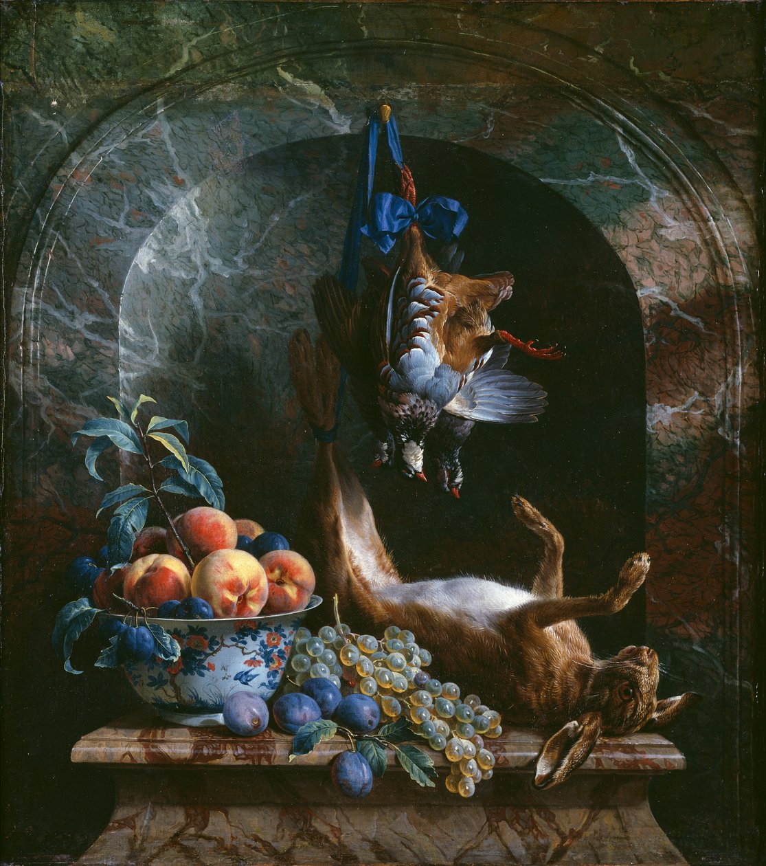 Nature morte avec gibier mort dans une niche en marbre, 1706 - Alexandre Francois Desportes
