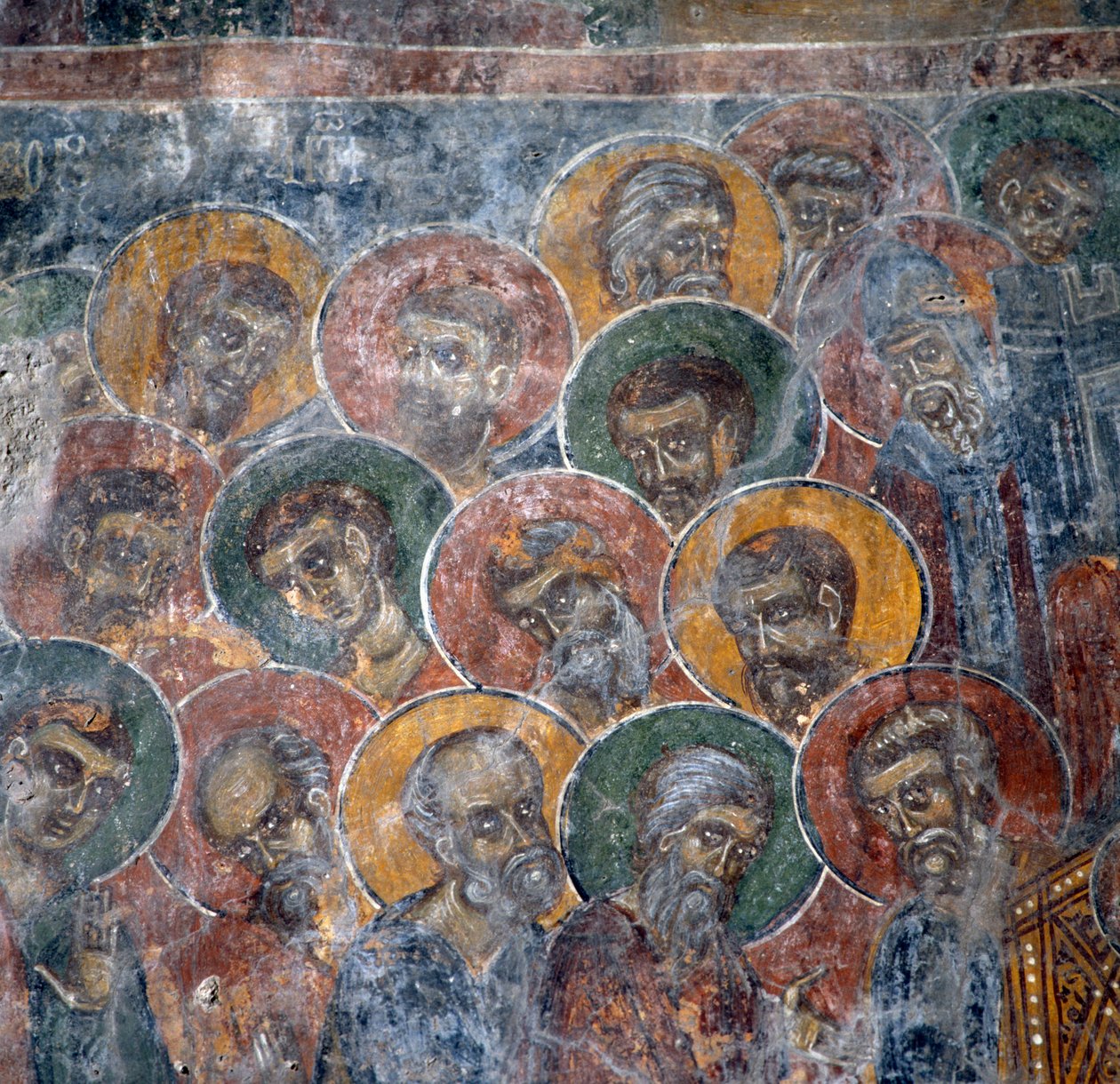 Groupe de saints, fresque dans l