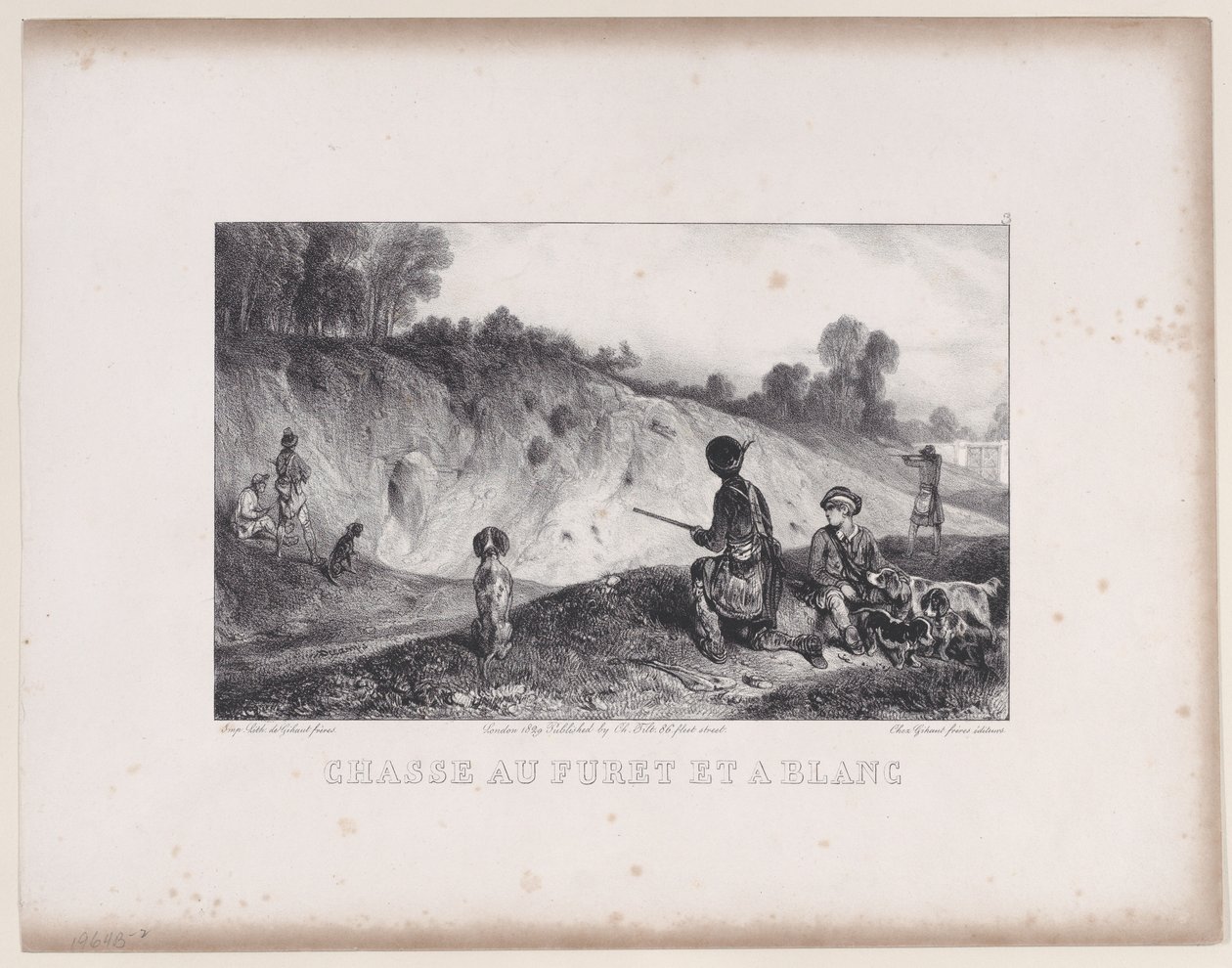 Chasse à un furet avec des blancs, de la série Scènes de chasse, 1829 - Alexandre Gabriel Decamps