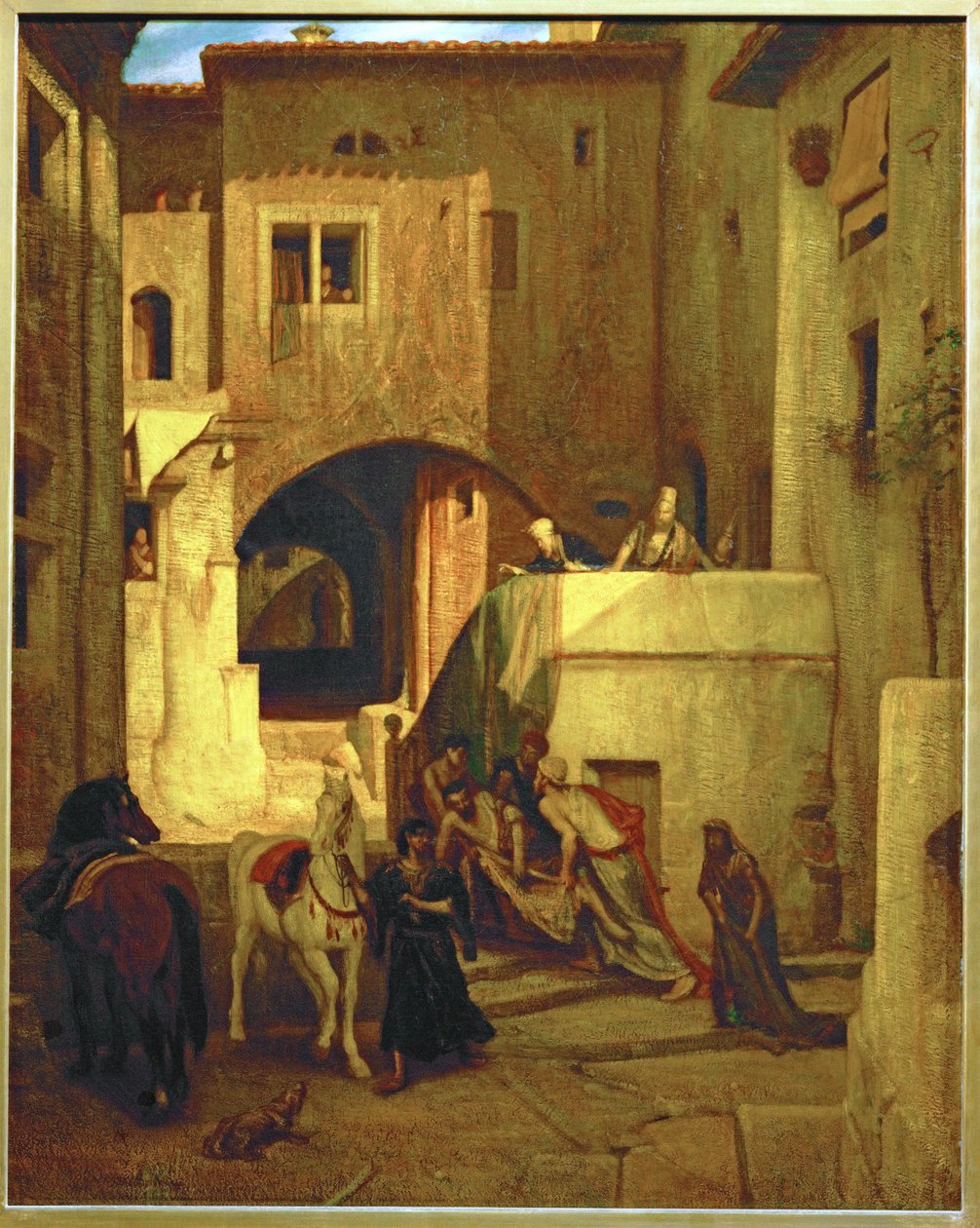 Le bon samaritain (peinture sur toile) - Alexandre Gabriel Decamps