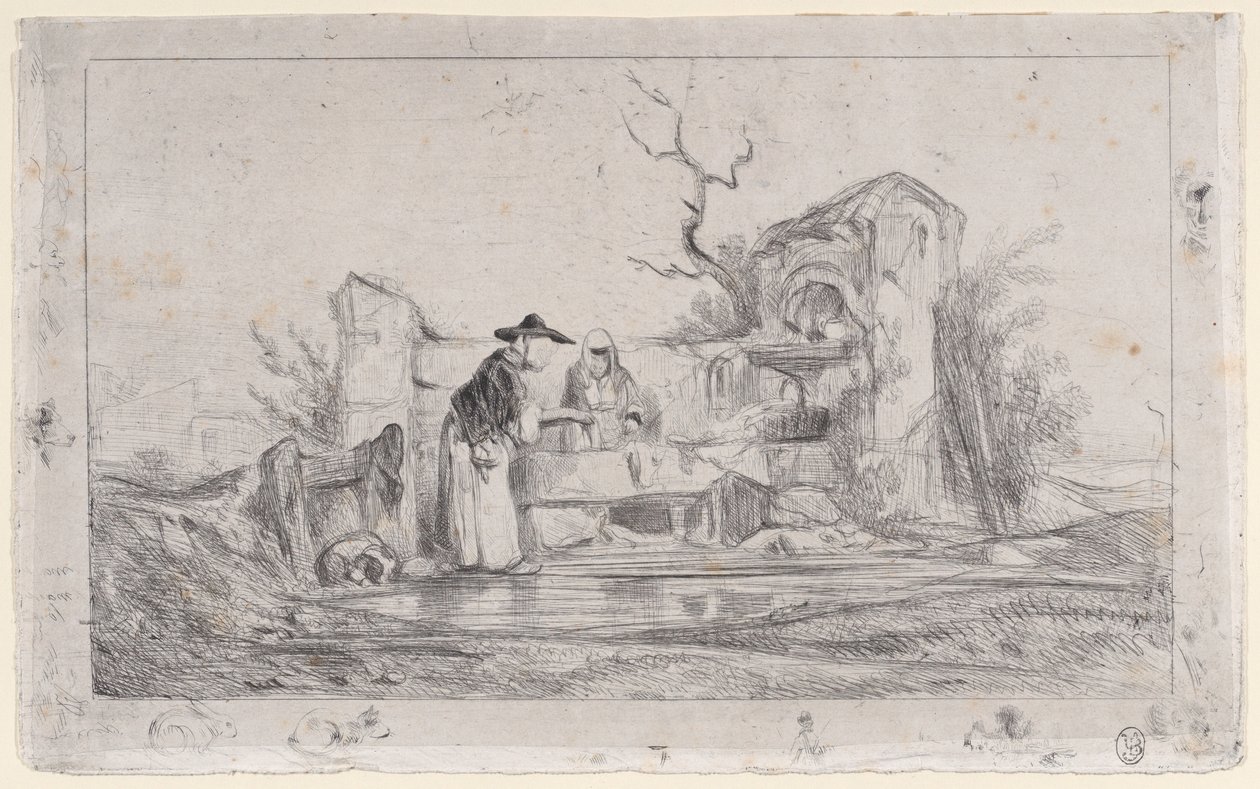 Les Lavandières, 1833-38 - Alexandre Gabriel Decamps