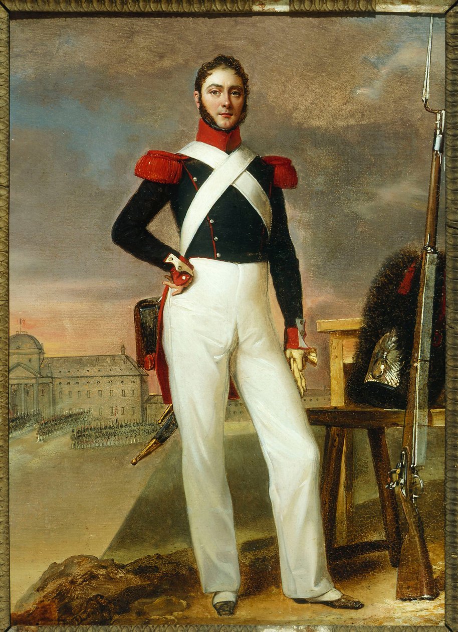 French: Marin Burty, marchand de nouveautés, en tenue de grenadier - Alexandre Jean Dubois Drahonet