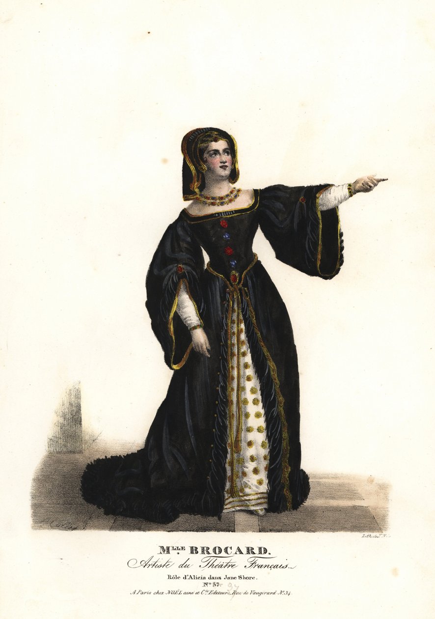 Mademoiselle Suzanne Brocard en Alicia dans Jane Shore (Richard III et Jeanne Shore) par Nepomucène Lemercier, Théâtre Français - Alexandre Marie Colin